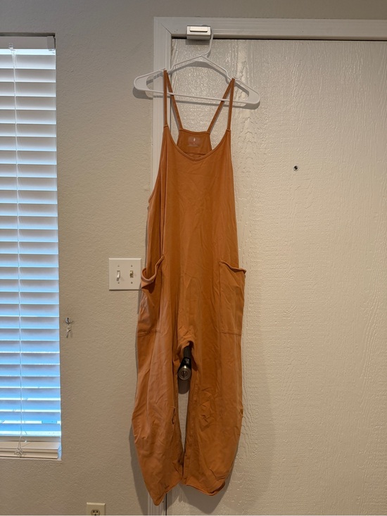 Free People Pants - Free People Rust Orange Casual Spaghetti-Strap Jumpsuit